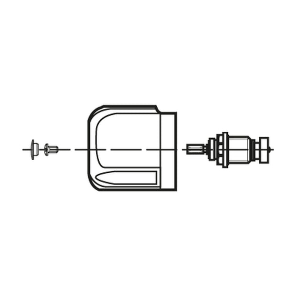 Mora aan/uit-kraanbovendeel met klepkegel en greep voor Mora Cera thermostaatkraan 708239.AE
