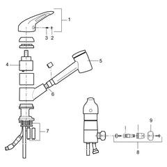 Mora uittrekbare handdouche voor Mora keukenmengkraan met uittrekbare uitloop 708429.AE