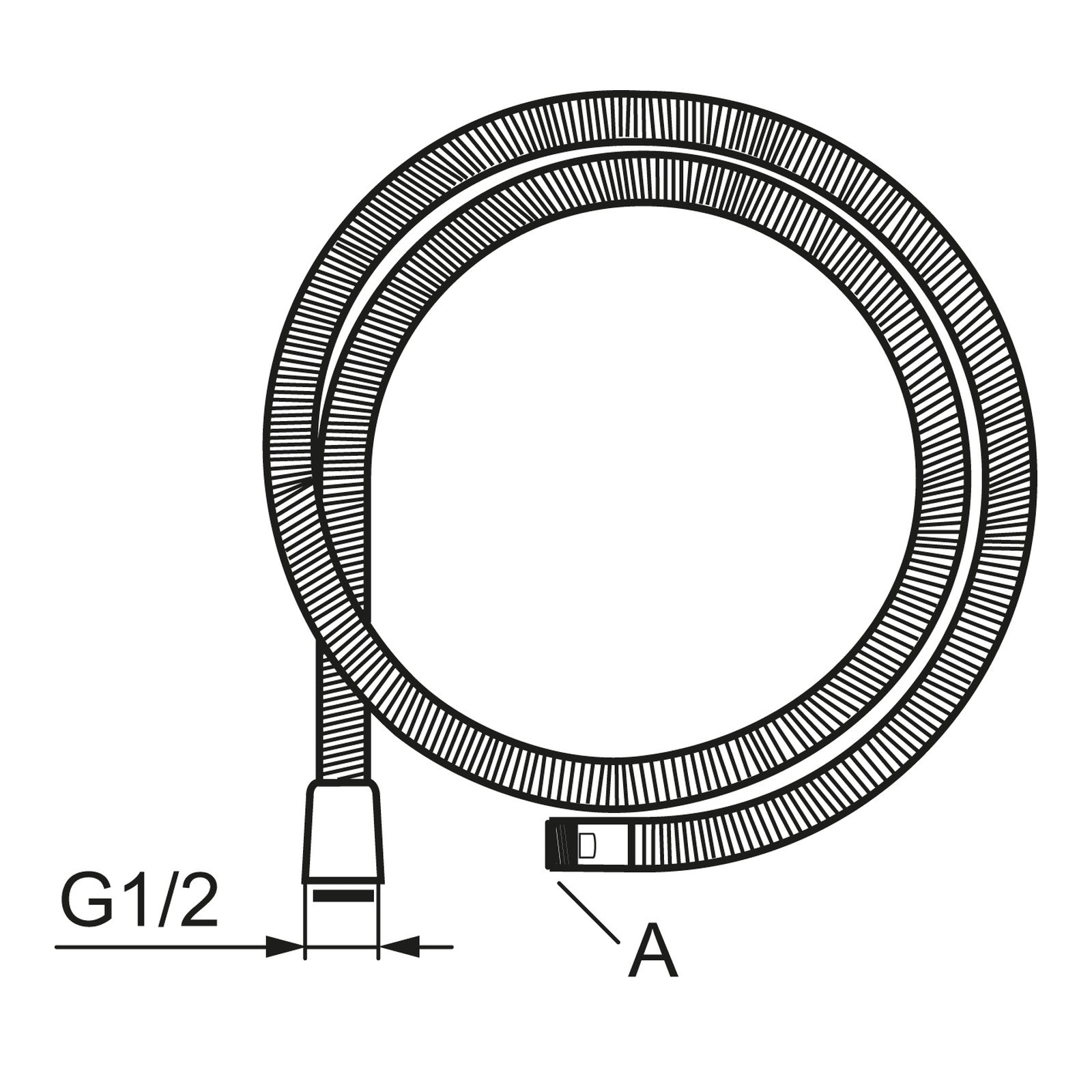 Mora doucheslang 1200 mm, G½ binnendraad x M15x1 buitendraad, voor Mora Pull Out Spray 708430.AE