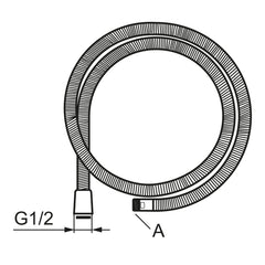 Mora doucheslang 1200 mm, G½ binnendraad x M15x1 buitendraad, voor Mora Pull Out Spray 708430.AE