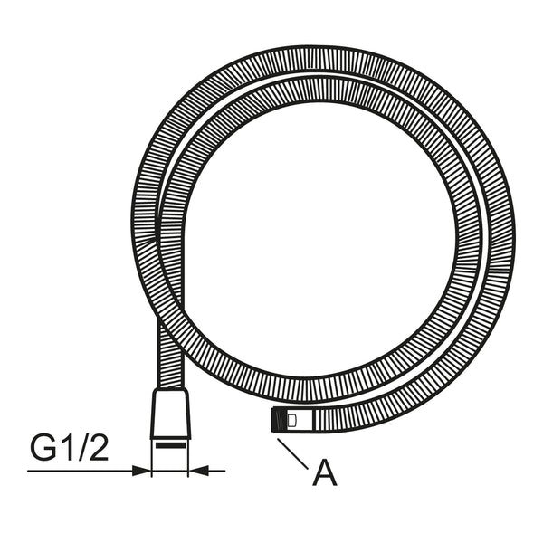 Mora doucheslang 1200 mm, G½ binnendraad x M15x1 buitendraad, voor Mora Pull Out Spray 708430.AE