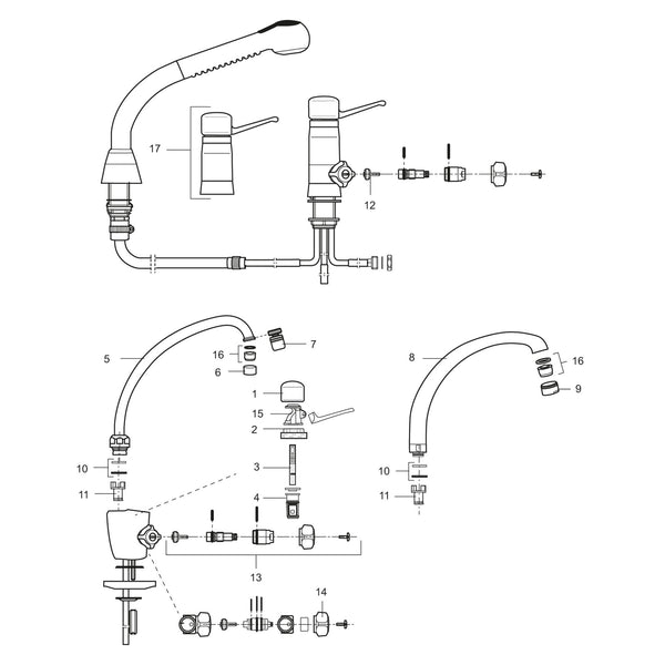Mora draaibegrenzing 20° voor Mora Temp en Mora Cera High Standard keukenkranen 719166.AE