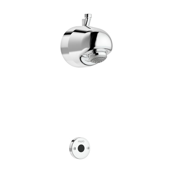 Mora Tronic Compact WMS douche voor voorgemengd water, batterijvoeding, met montageplaat, chroom