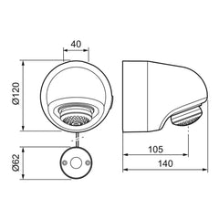 Mora Tronic Compact WMS douche thermostatisch, netvoeding, aansluiting achter PEX 16, verlengkabel 1
