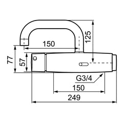 Mora Tronic WMS wand-wastafelkraan met mengventiel en vaste uitloop, hartmaat 150 mm, chroom