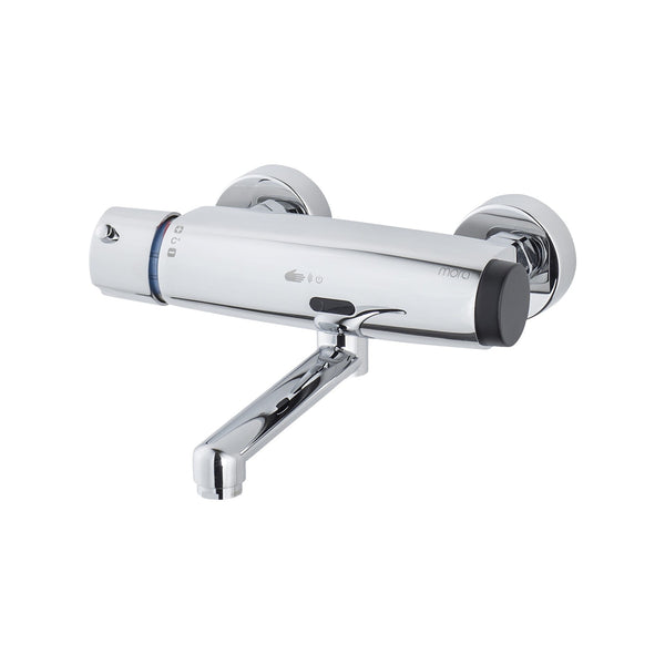 Mora Tronic WMS wand-wastafelkraan met mengventiel, zelflozende uitloop, batterijvoeding, hartmaat 1