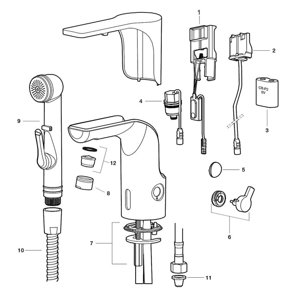 Mora greep voor Mora MMIX Tronic wastafelkraan, zwart PVD 729456.11AE