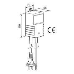 Mora transformator 6–12V DC (batterijvervanger) voor Mora Tronic kranen en douches 729471