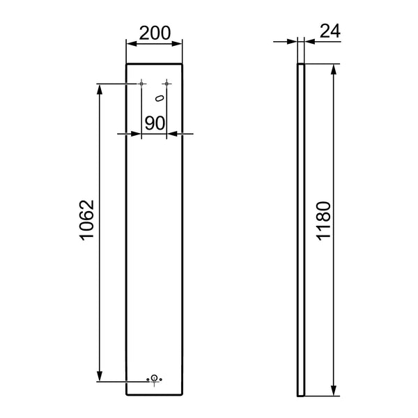 Mora Tronic opbouwpaneel van Marlan voor Mora Tronic Compact, aansluiting boven, grijs 729490