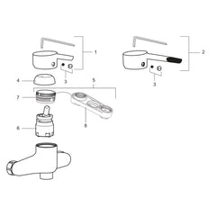 Mora MMIX W1 eengreeps wand-wastafelmengkraan met Turbo-Jet, incl. S-koppelingen, uitloop apart, chr