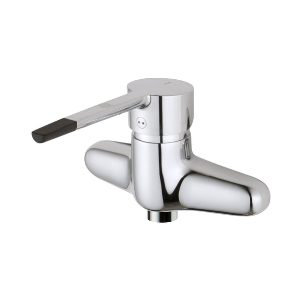 Mora MMIX W1 wand-wastafelmengkraan met zorggreep, incl. S-koppelingen, uitloop apart te bestellen, 