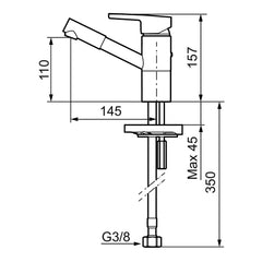 Mora MMIX B6 eengreeps wastafelkraan met draaibare uitloop 110°, chroom