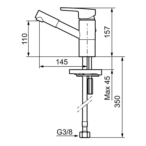 Mora MMIX B6 eengreeps wastafelkraan met draaibare uitloop 110°, chroom