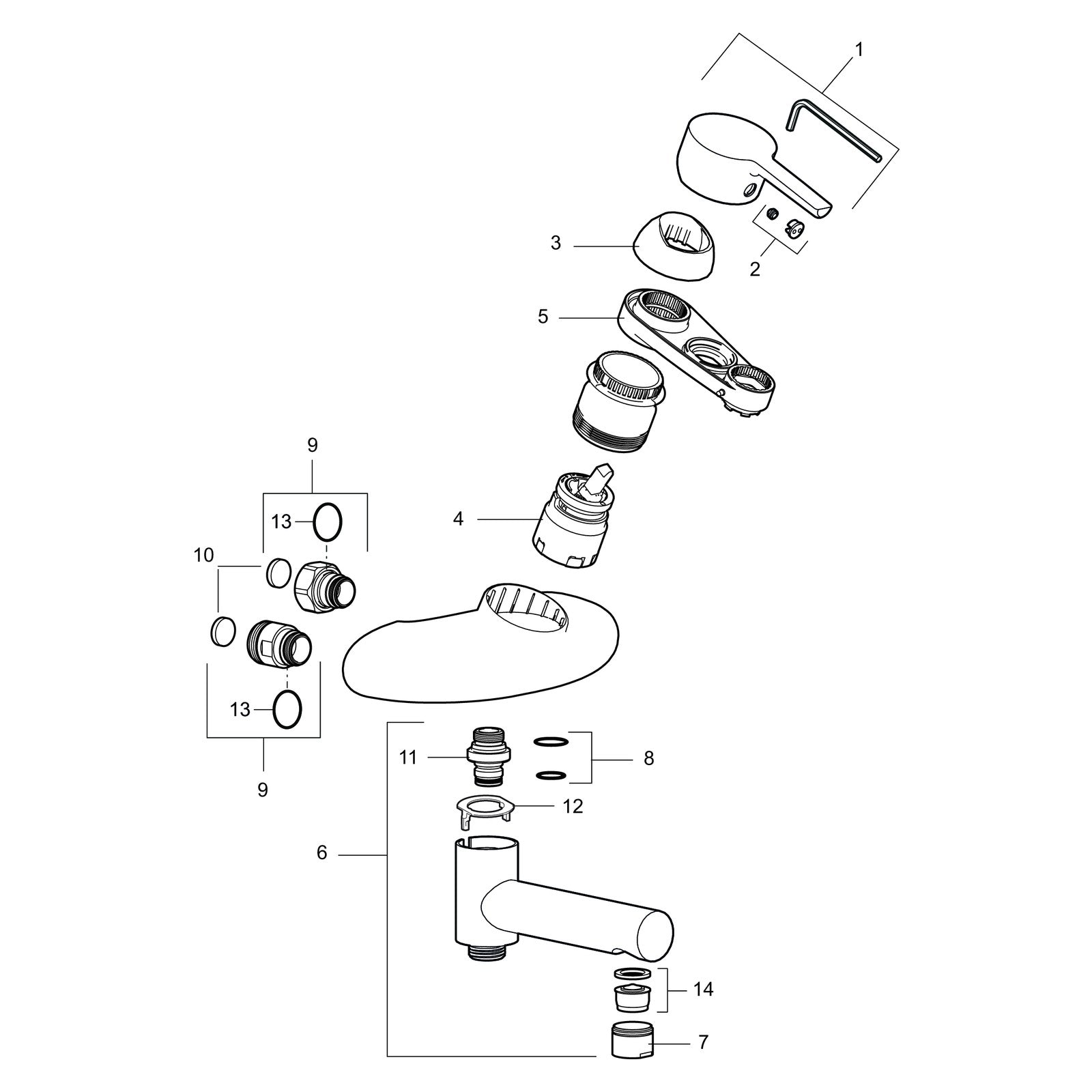 Mora MMIX W5 eenhendel badmengkraan met draaibare uitloop en omstelling, hartmaat 160 mm, chroom