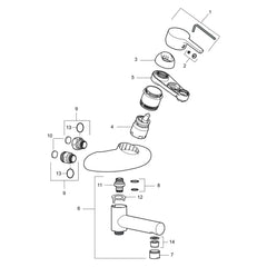 Mora MMIX W5 eenhendel badmengkraan met draaibare uitloop en omstelling, hartmaat 150 mm, chroom
