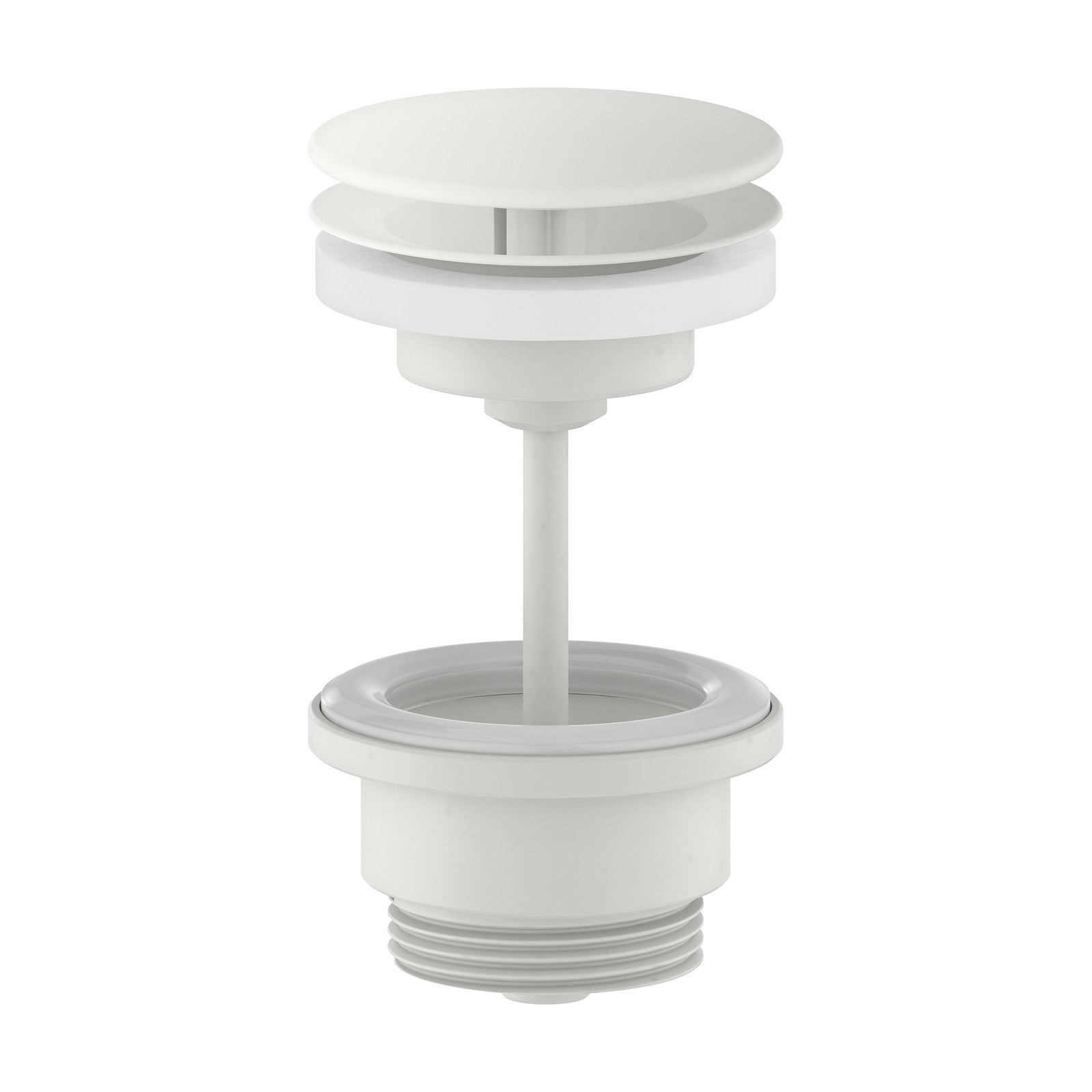 Mora wastafelafvoer free flow zonder overloop, voor wastafels van dik materiaal, mat wit