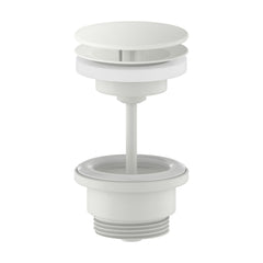 Mora wastafelafvoer free flow zonder overloop, voor wastafels van dik materiaal, mat wit