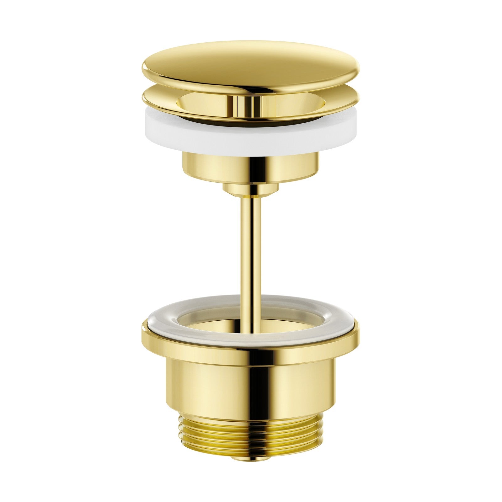 Mora wastafelafvoer free flow zonder overloop, voor wastafels van dik materiaal, gepolijst messing P