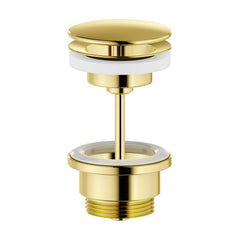 Mora wastafelafvoer free flow zonder overloop, voor wastafels van dik materiaal, gepolijst messing P
