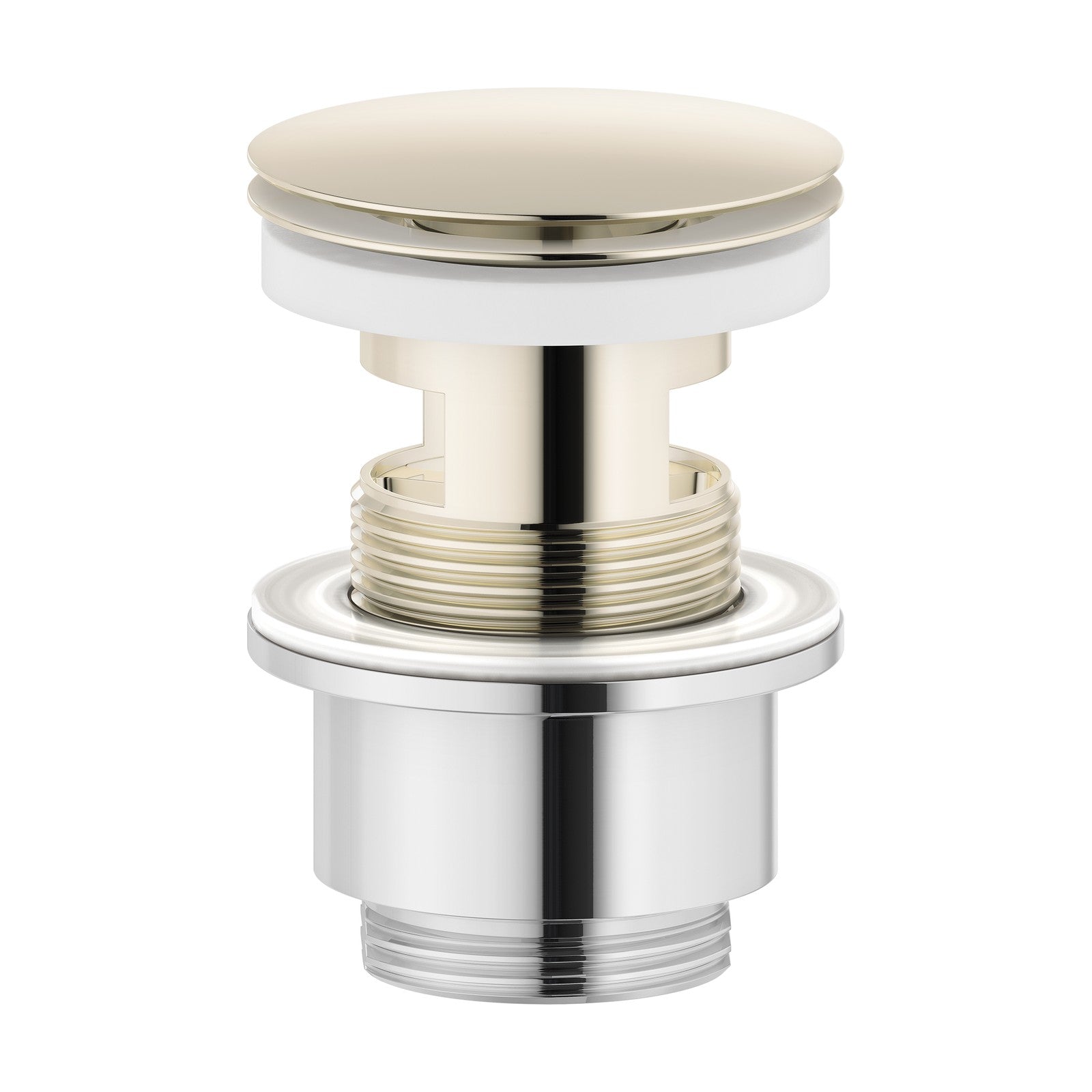 Mora wastafelafvoer met drukplug (push-down), met overloop, champagne PVD