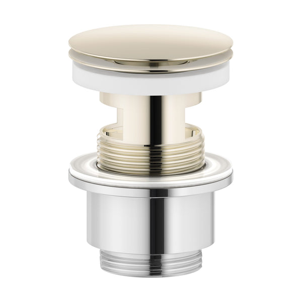 Mora wastafelafvoer met drukplug (push-down), met overloop, champagne PVD