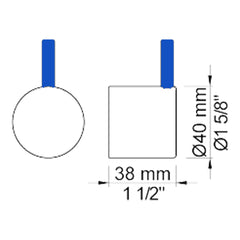 VOLA greep voor duo knop kranen (40mm) NR17