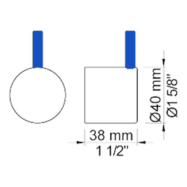 VOLA greep voor duo knop kranen (40mm) NR17