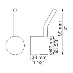 VOLA greep voor duo knop kranen (40mm) NR17