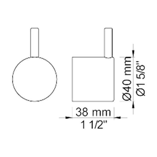 VOLA Omstelknop voor 400 en 800 (40mm) NR19 / NR19G