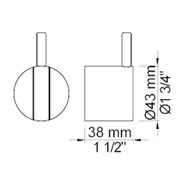 VOLA greep met huls (43mm) voor 2100, 2100X, 2200, 2300 en 2400 NR21