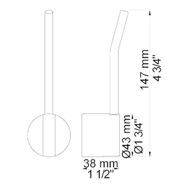 VOLA greep met huls (43mm) voor 2100, 2100X, 2200, 2300 en 2400 NR21