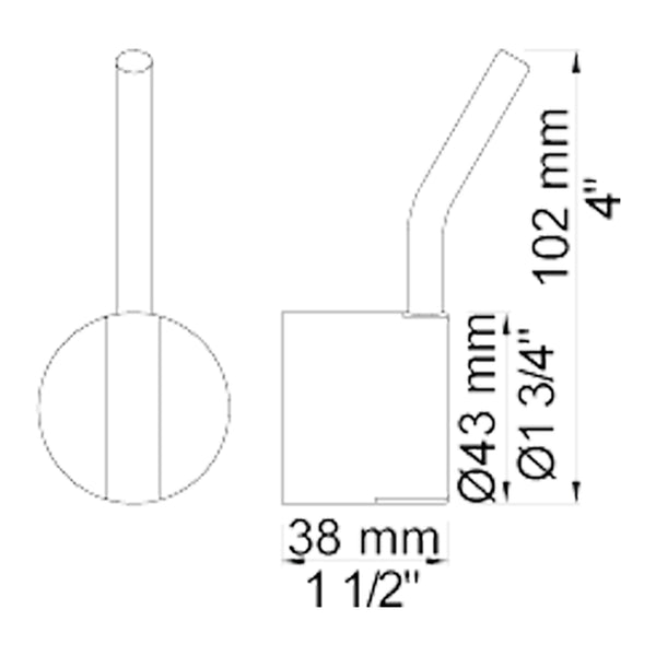 VOLA greep met huls (43mm) voor 2100, 2100X, 2200, 2300 en 2400 NR21