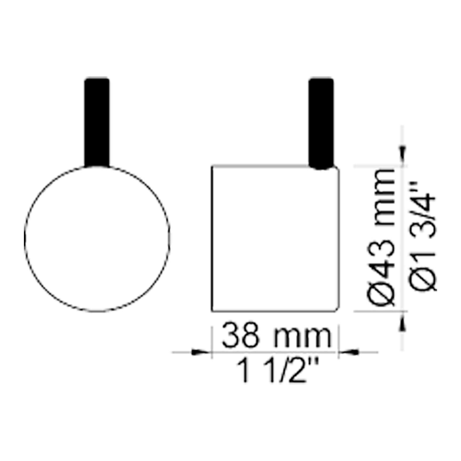 VOLA Omstelknop voor 2400 (43mm) NR24 / NR24G