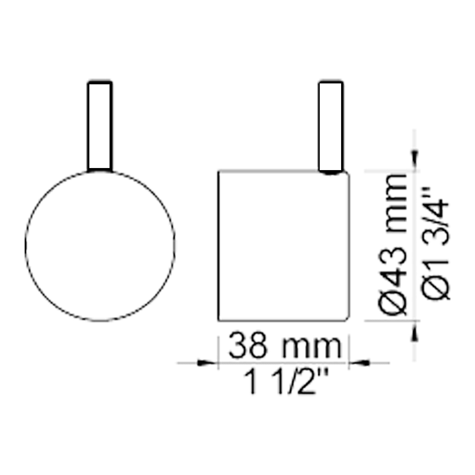 VOLA Omstelknop voor 2400 (43mm) NR24 / NR24G