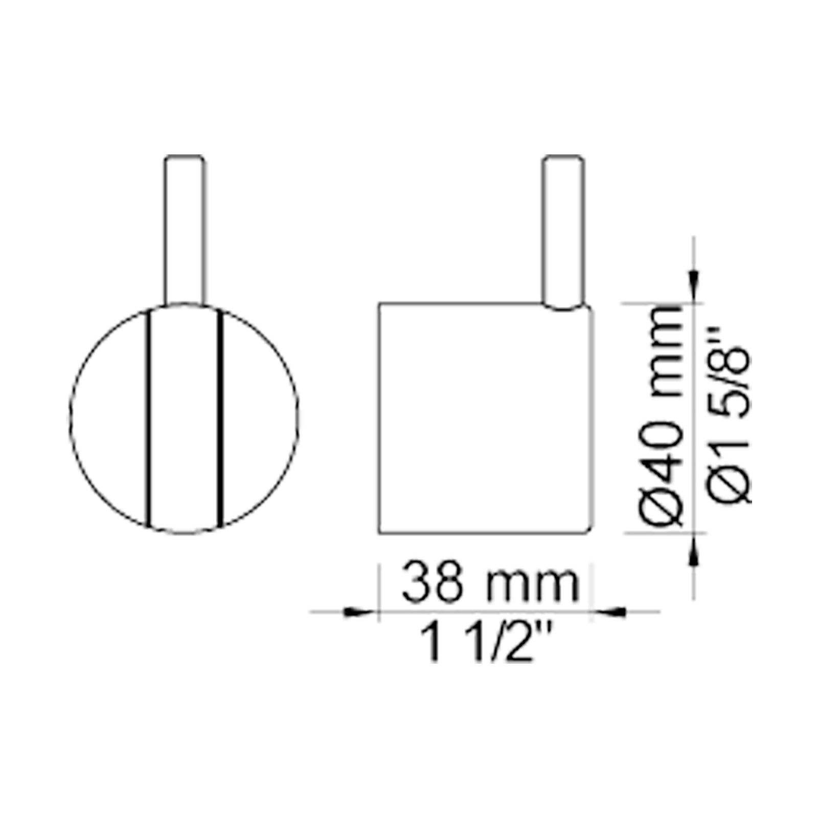 VOLA greep met huls (40mm) voor 100, 100X, 200, 300 en 400 NR28