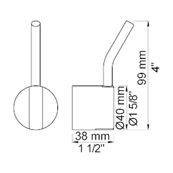 VOLA greep met huls (40mm) voor 100, 100X, 200, 300 en 400 NR28