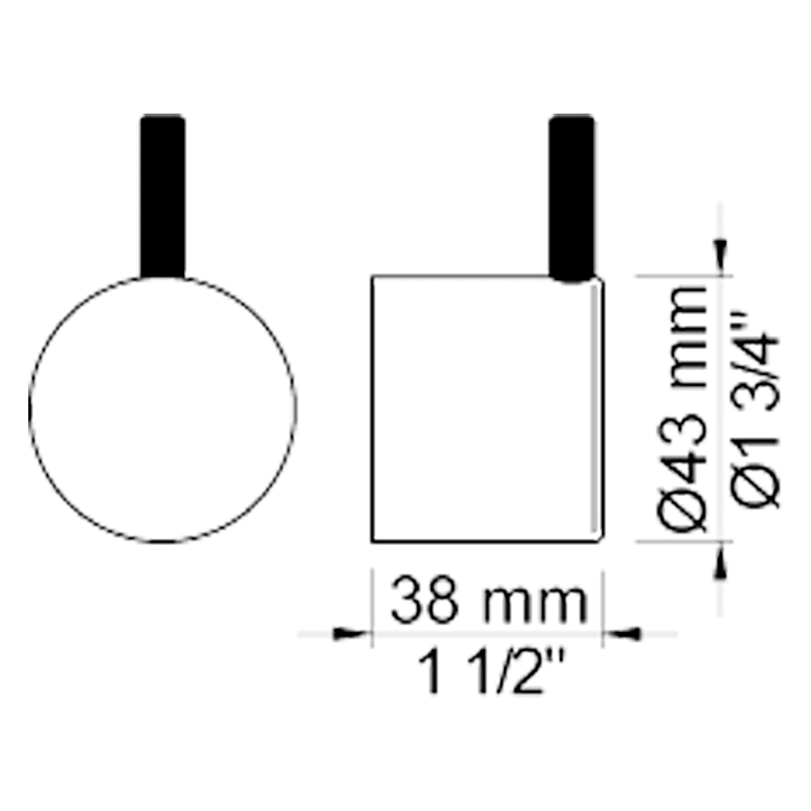 VOLA Omstelknop voor 5400/5600 serie (43mm) NR64 / NR64G