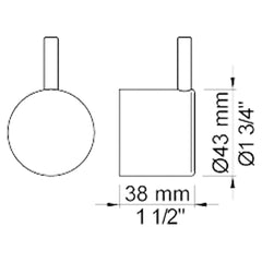 VOLA Omstelknop voor 5400/5600 serie (43mm) NR64 / NR64G
