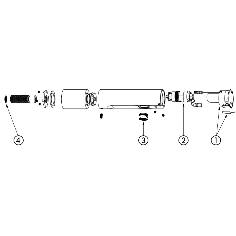 Delabie TEMPOMATIC 4 elektronische wandkraan voor wastafel voor paneel 1-24 mm 6V batterij uitloop 190 mm chroom - onderdelentekening