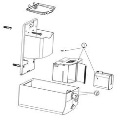 Delabie Elektronische zeepdispenser muurmodel 0,5 liter wit - onderdelentekening
