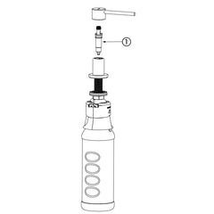 Delabie Zeepdispenser op blad met reservoir 1 liter RVS glanzend - onderdelentekening