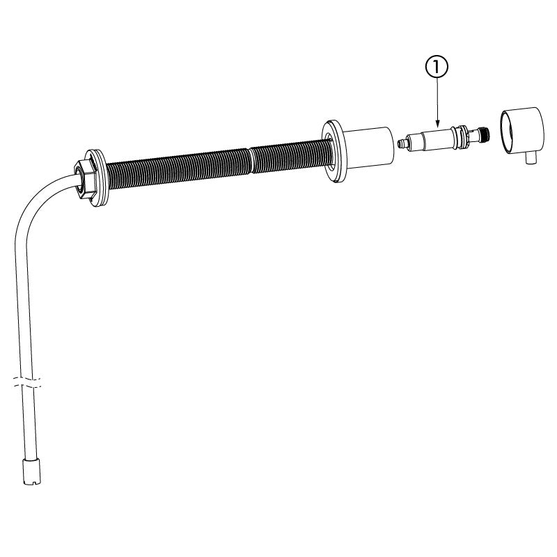 Delabie Zeepdispenser wandmodel voor technische ruimte RVS glanzend - onderdelentekening