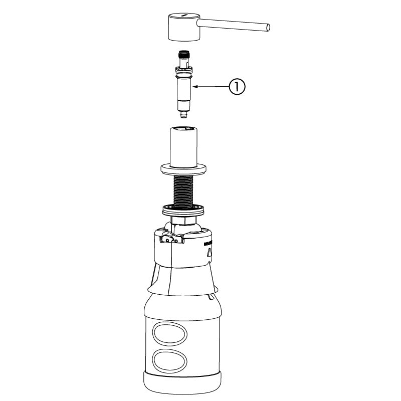 Delabie Zeepdispenser op blad met reservoir 0,5 liter RVS glanzend - onderdelentekening