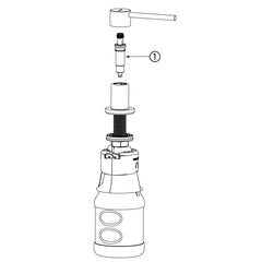 Delabie Zeepdispenser op blad met reservoir 0,5 liter RVS glanzend - onderdelentekening