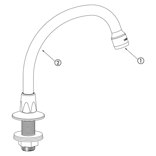 Delabie Draaibare zwanenhalsuitloop M1/2