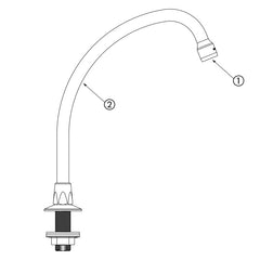 Delabie Draaibare zwanenhalsuitloop M1/2
