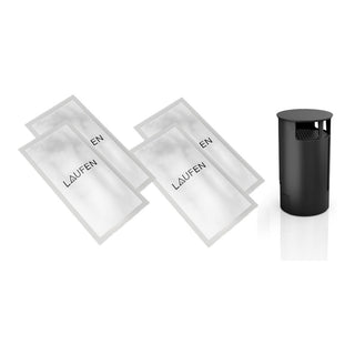 LAUFEN Cleanet Riva Set: geurfilter, 1 stuk + ontkalkingsmiddel, 2 x 2 stuks Zwart Glanzend Art. H8916970200001
