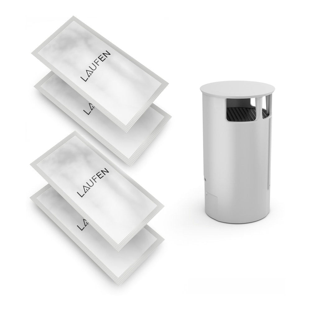 LAUFEN Cleanet Riva Set: geurfilter, 1 stuk + ontkalkingsmiddel, 2 x 2 stuks Wit Art. H8916970000001