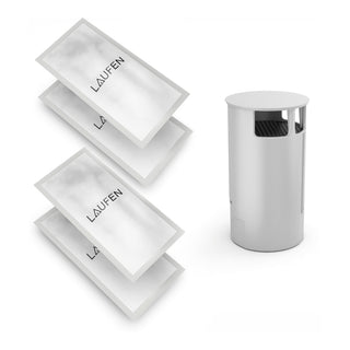 LAUFEN Cleanet Riva Set: geurfilter, 1 stuk + ontkalkingsmiddel, 2 x 2 stuks Wit Art. H8916970000001