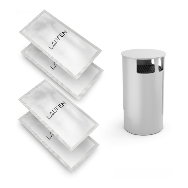 LAUFEN Cleanet Riva Set: geurfilter, 1 stuk + ontkalkingsmiddel, 2 x 2 stuks Wit Art. H8916970000001